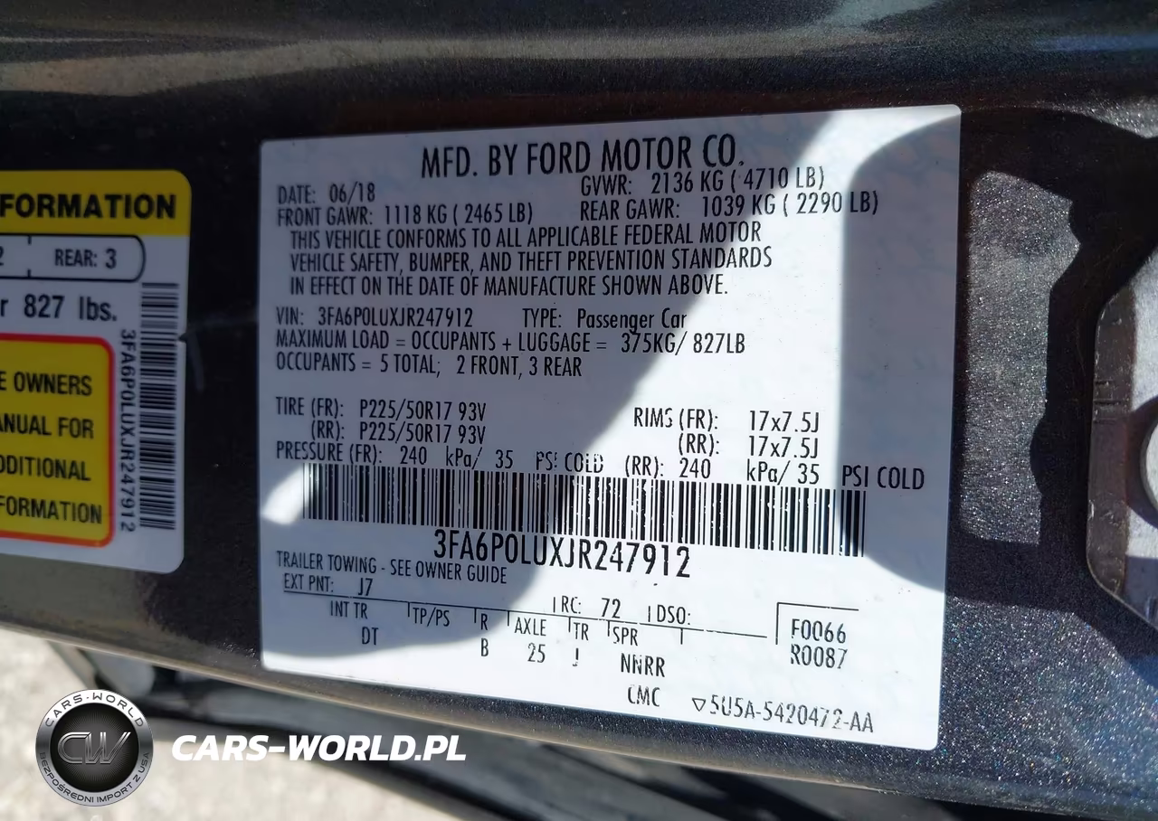 2018 Ford Fusion Hybrid Se VIN:3FA6P0LUXJR247912 - 9