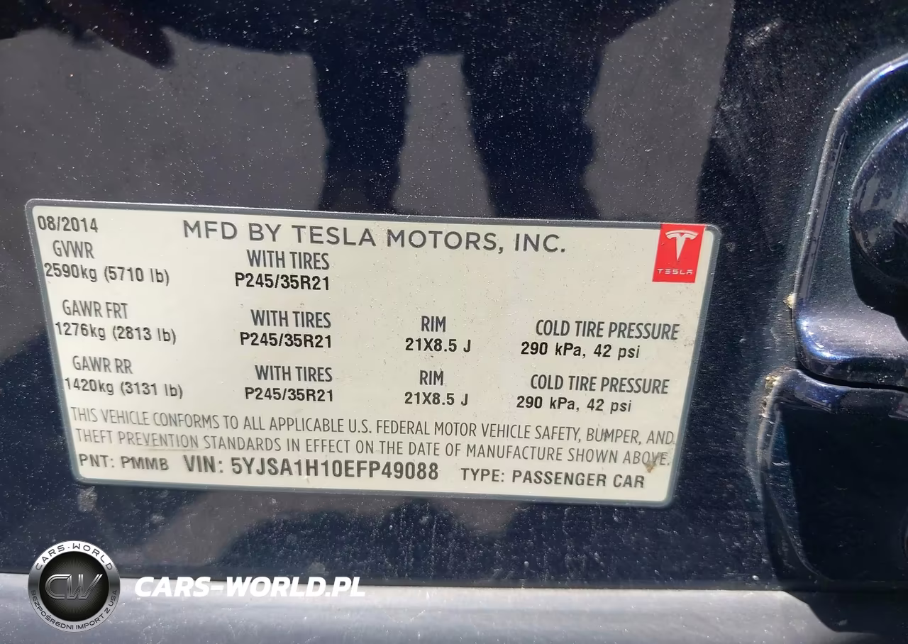 2014 Tesla Model S P85 VIN:5YJSA1H10EFP49088 - 9