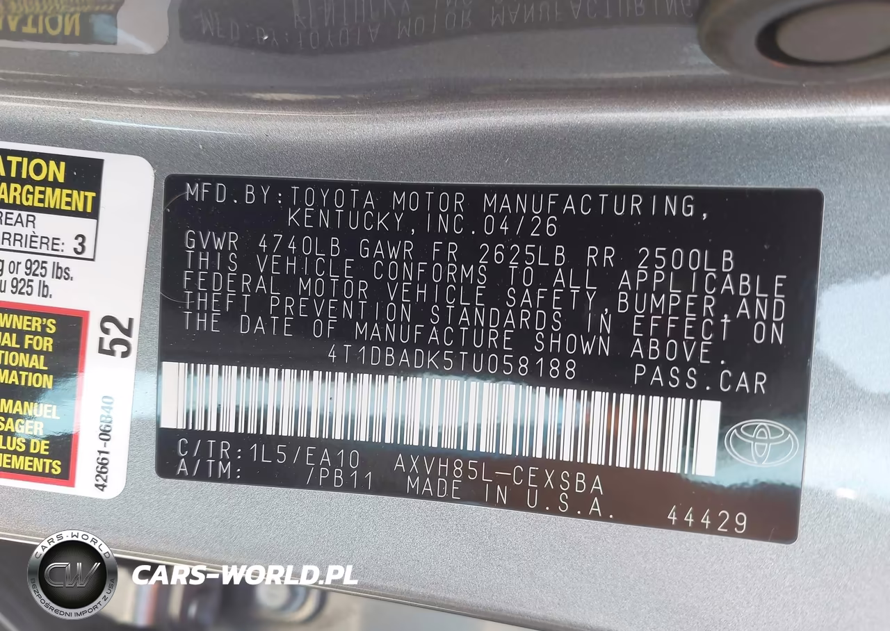 2026 Toyota Camry Se VIN:4T1DBADK5TU058188 - 9