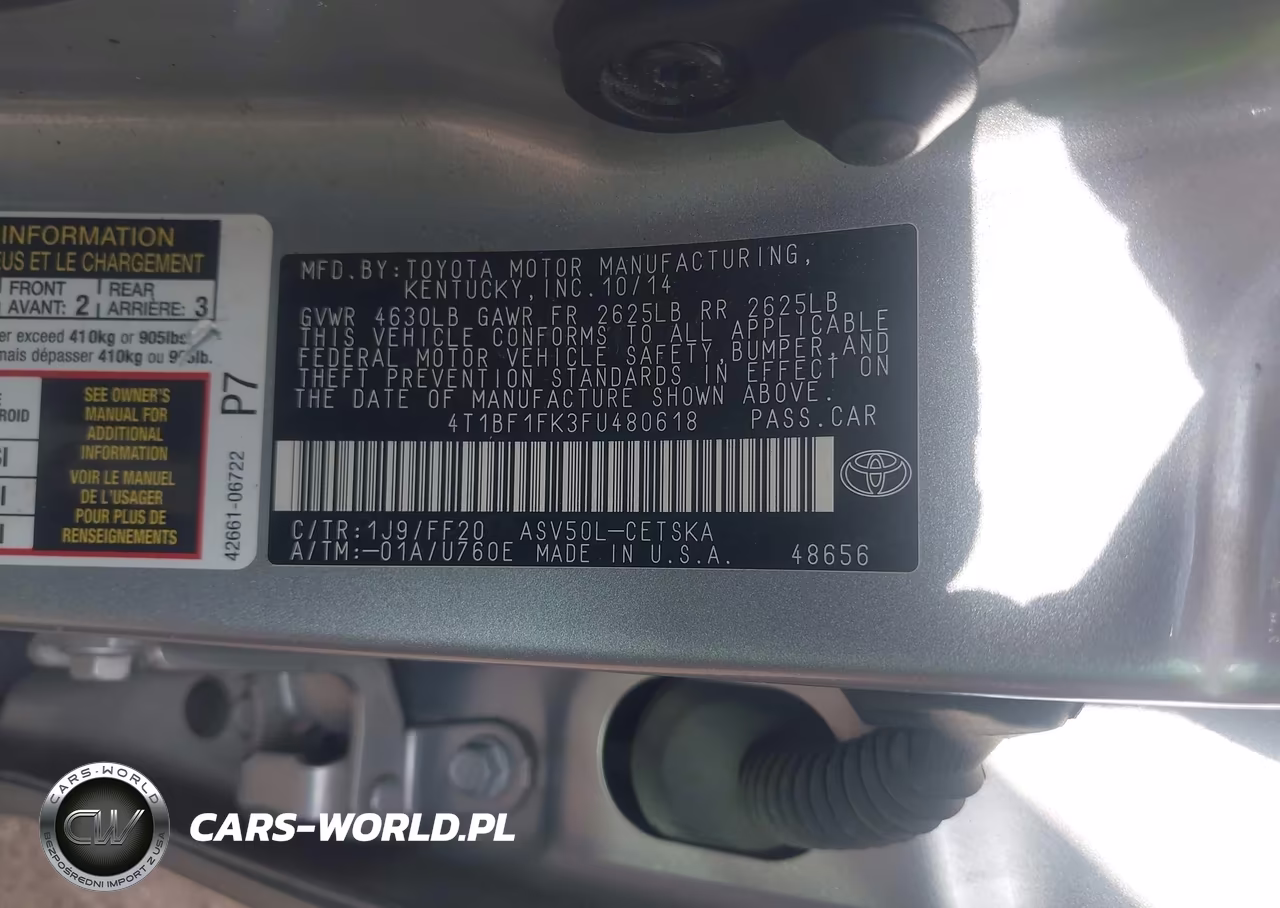 2015 Toyota Camry Se VIN:4T1BF1FK3FU480618 - 9