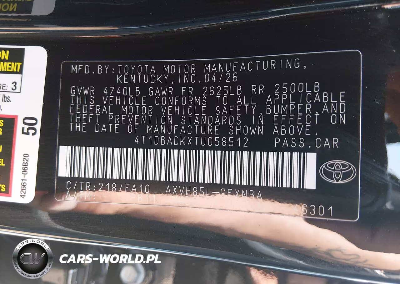 2026 Toyota Camry Le VIN:4T1DBADKXTU058512 - 9
