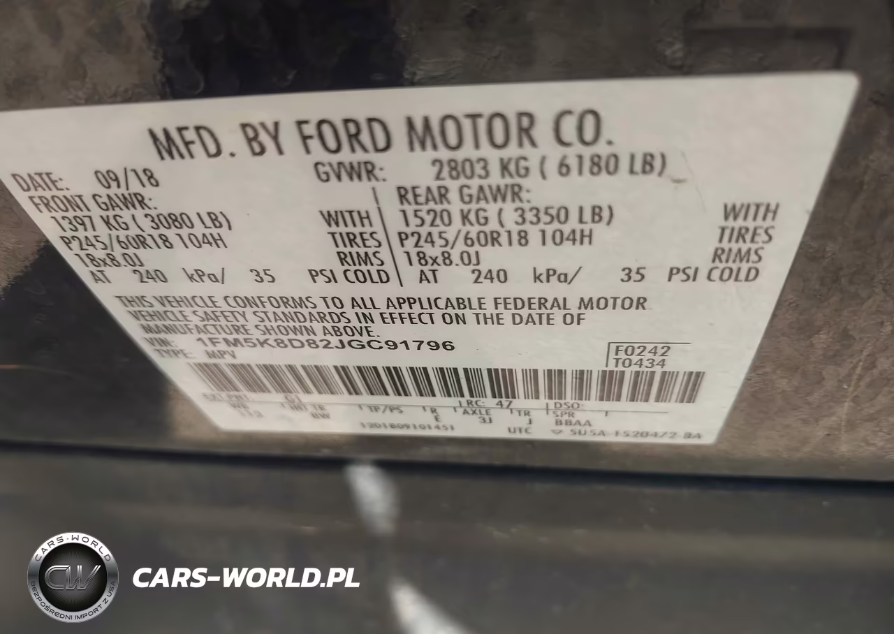 2018 Ford Explorer Xlt VIN:1FM5K8D82JGC91796 - 9