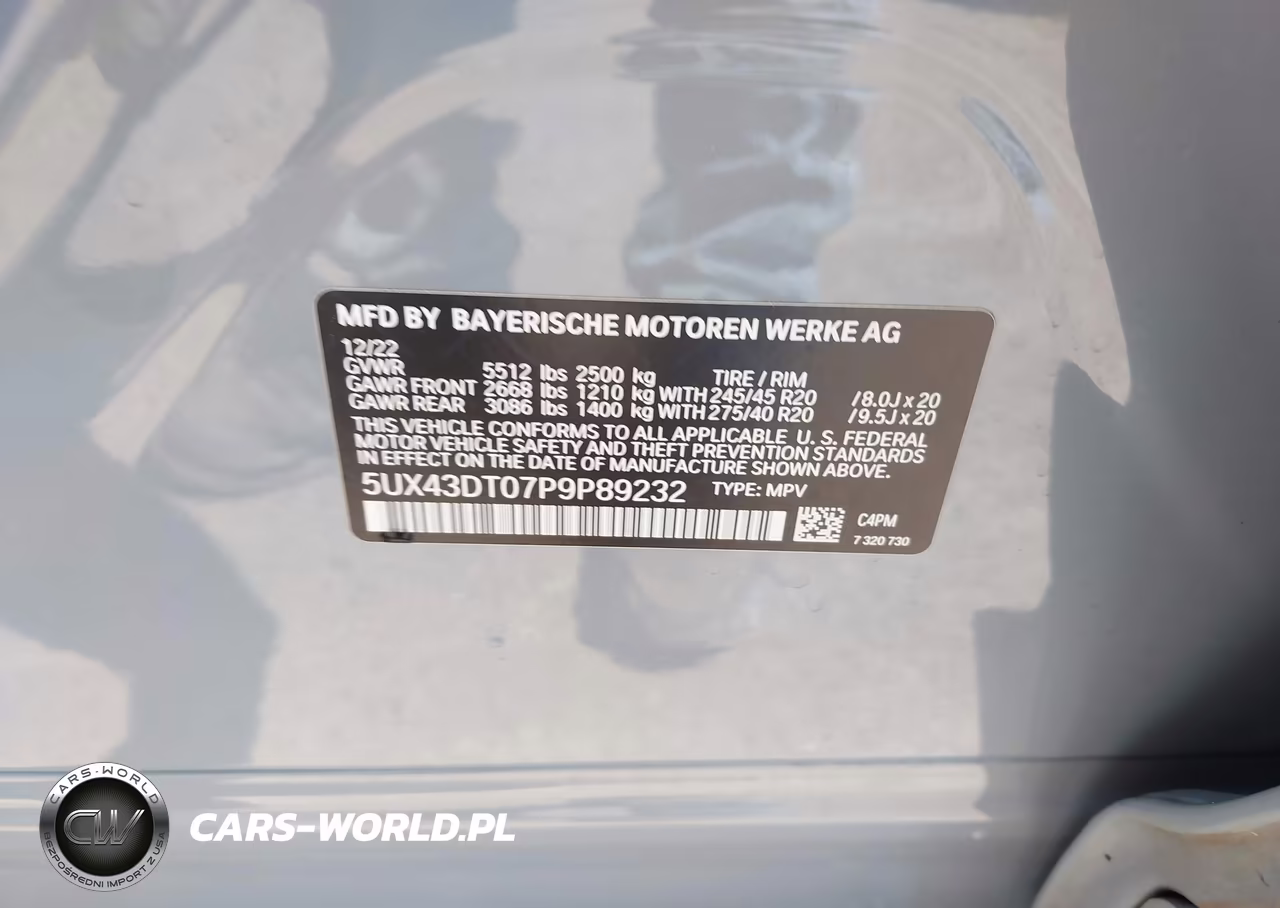 2023 BMW X4 M40I VIN:5UX43DT07P9P89232 - 9