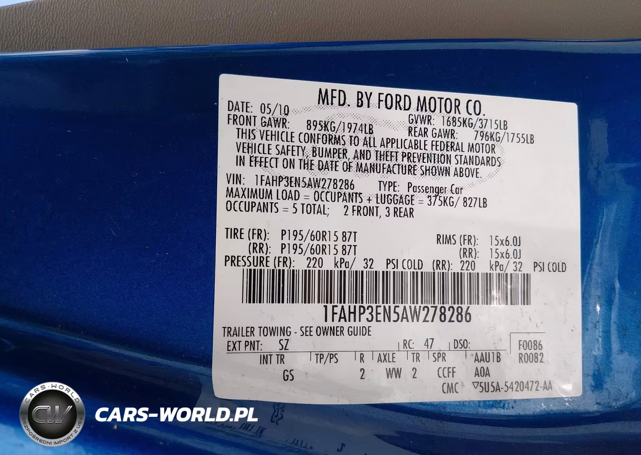 2010 Ford Focus S VIN:1FAHP3EN5AW278286 - 9