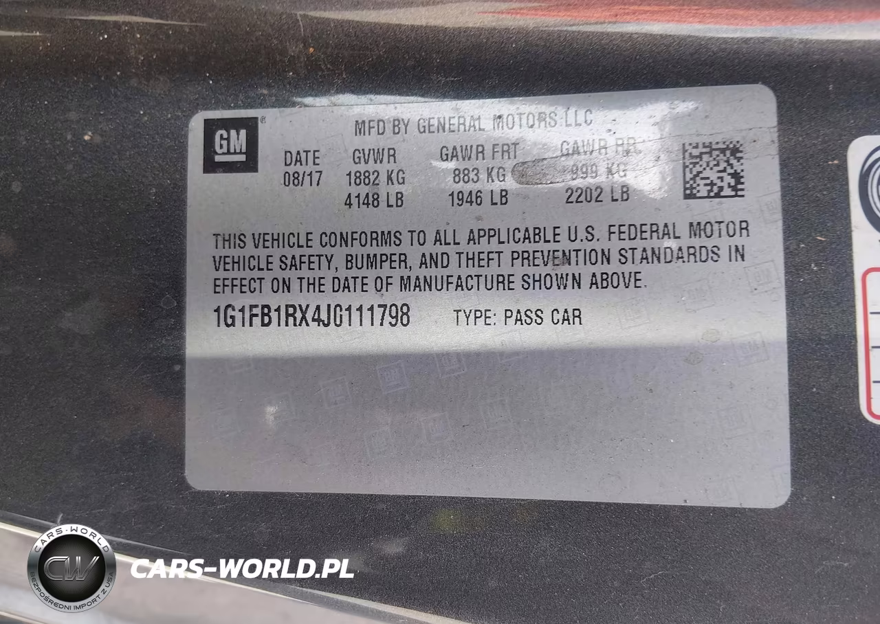 2018 Chevrolet Camaro 1Lt VIN:1G1FB1RX4J0111798 - 9