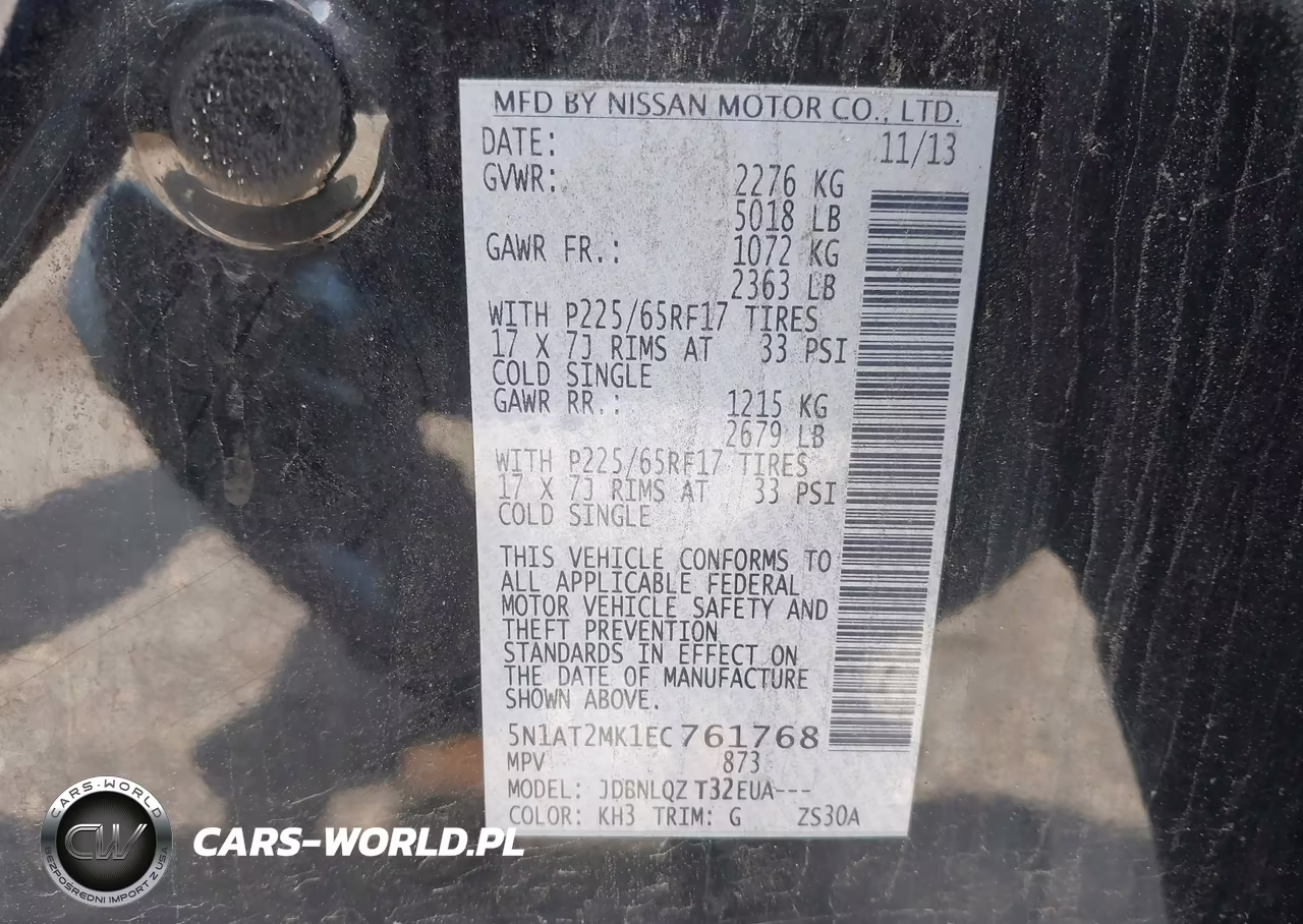 2014 Nissan Rogue Sv VIN:5N1AT2MK1EC761768 - 9