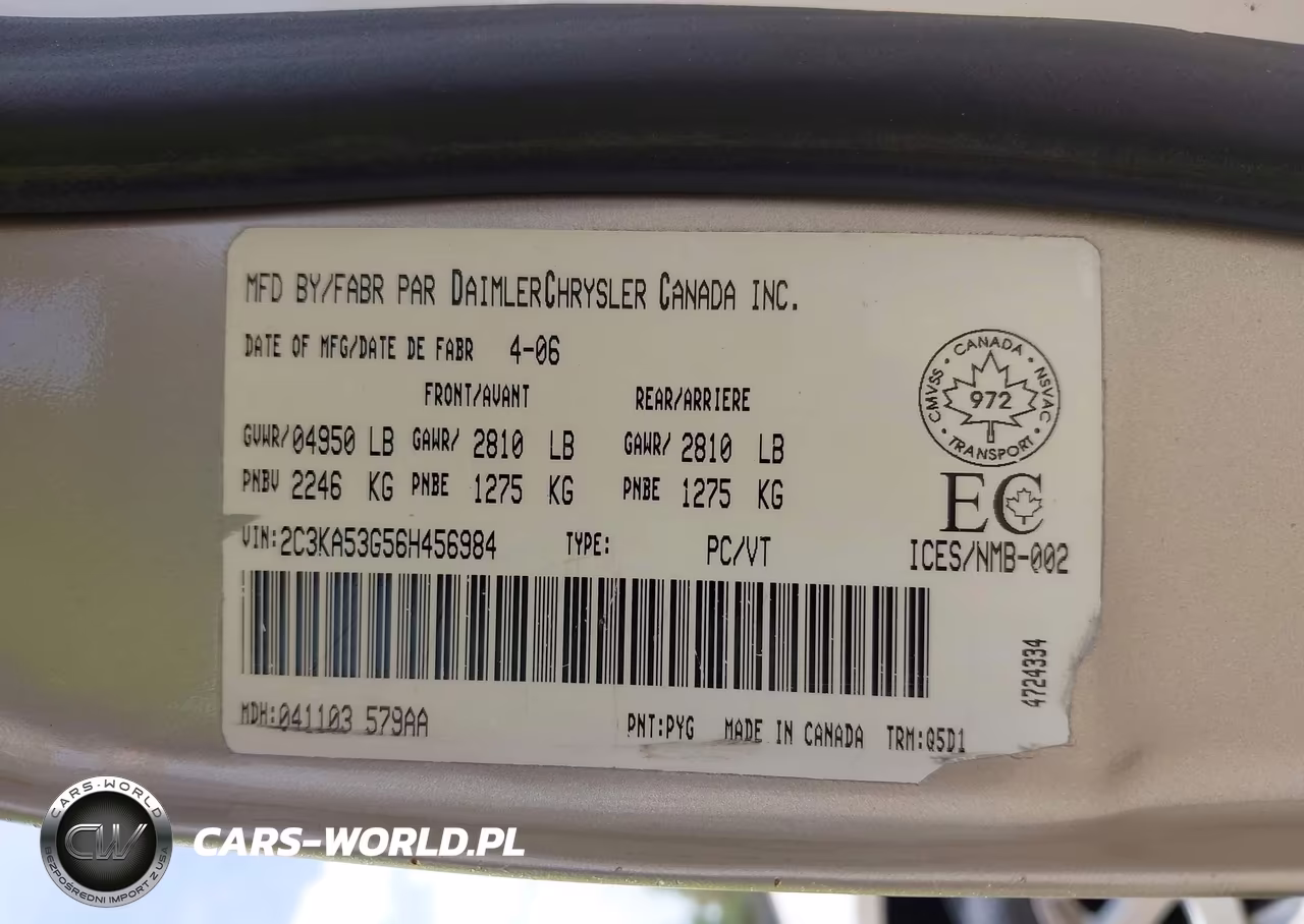 2006 Chrysler 300 VIN:2C3KA53G56H456984 - 9