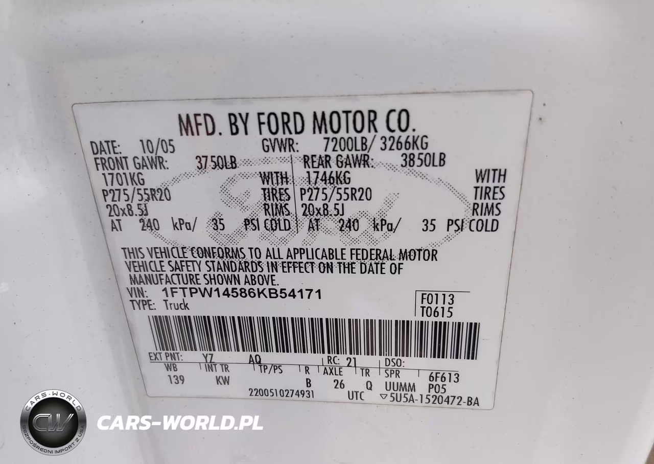 2006 Ford F-150 Fx4-Lariat-Xlt VIN:1FTPW14586KB54171 - 9