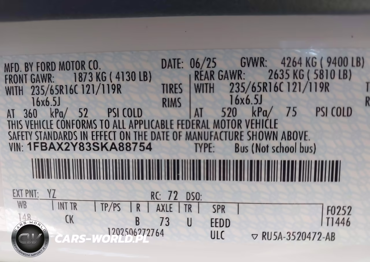 2025 Ford Transit-350 Passenger Van VIN:1FBAX2Y83SKA88754 - 8