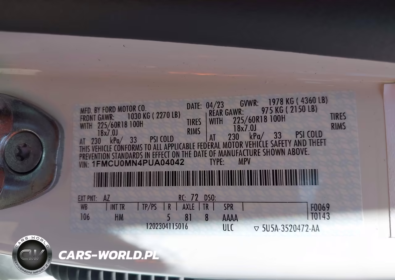 2023 Ford Escape St-Line VIN:1FMCU0MN4PUA04042 - 9