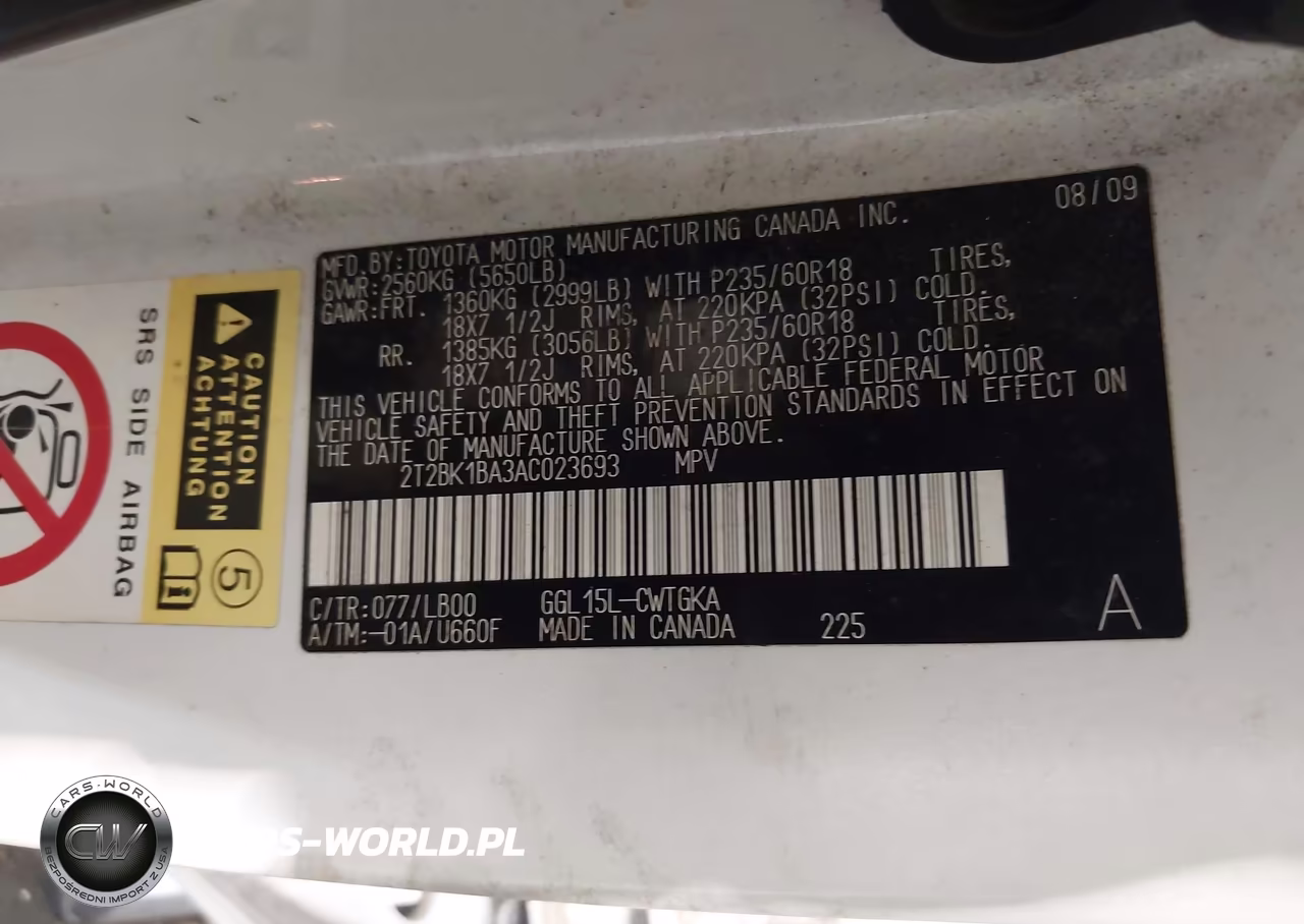 2010 Lexus Rx 350 VIN:2T2BK1BA3AC023693 - 9