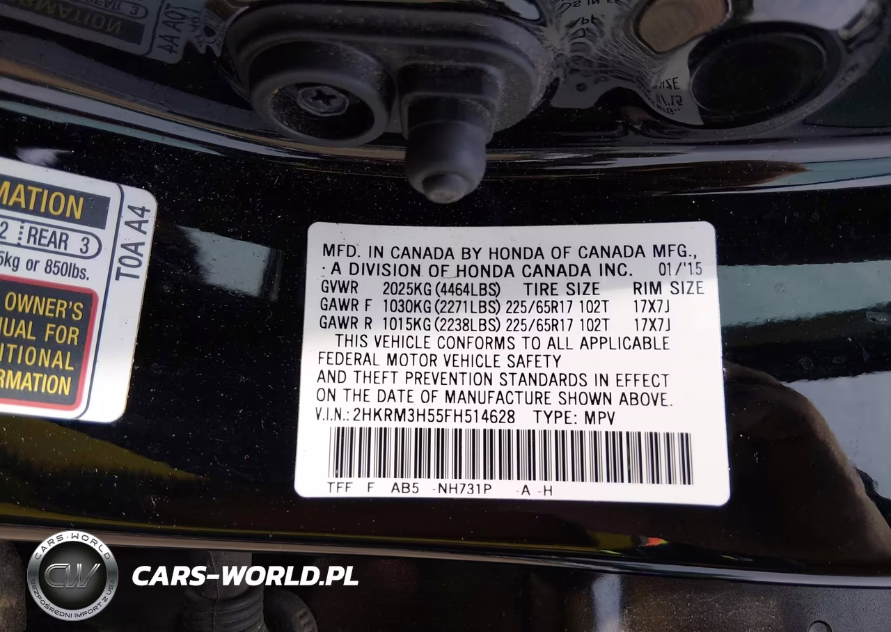 2015 HONDA CR-V EX VIN:2HKRM3H55FH514628 - 9
