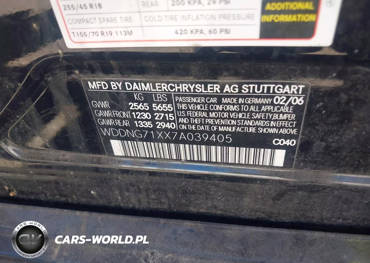 2007 Mercedes-Benz S 550 VIN:WDDNG71XX7A039405 - 9