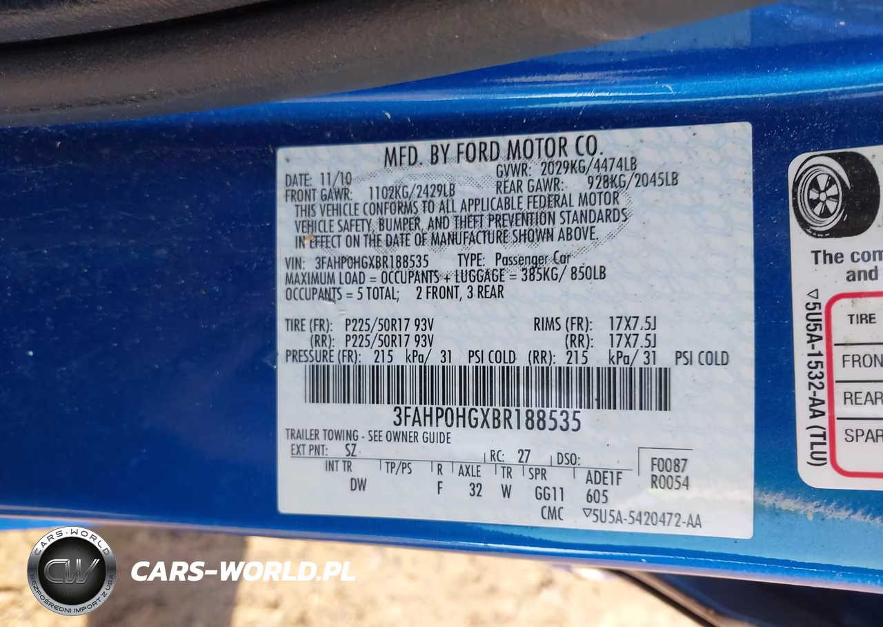 2011 Ford Fusion Se VIN:3FAHP0HGXBR188535 - 9
