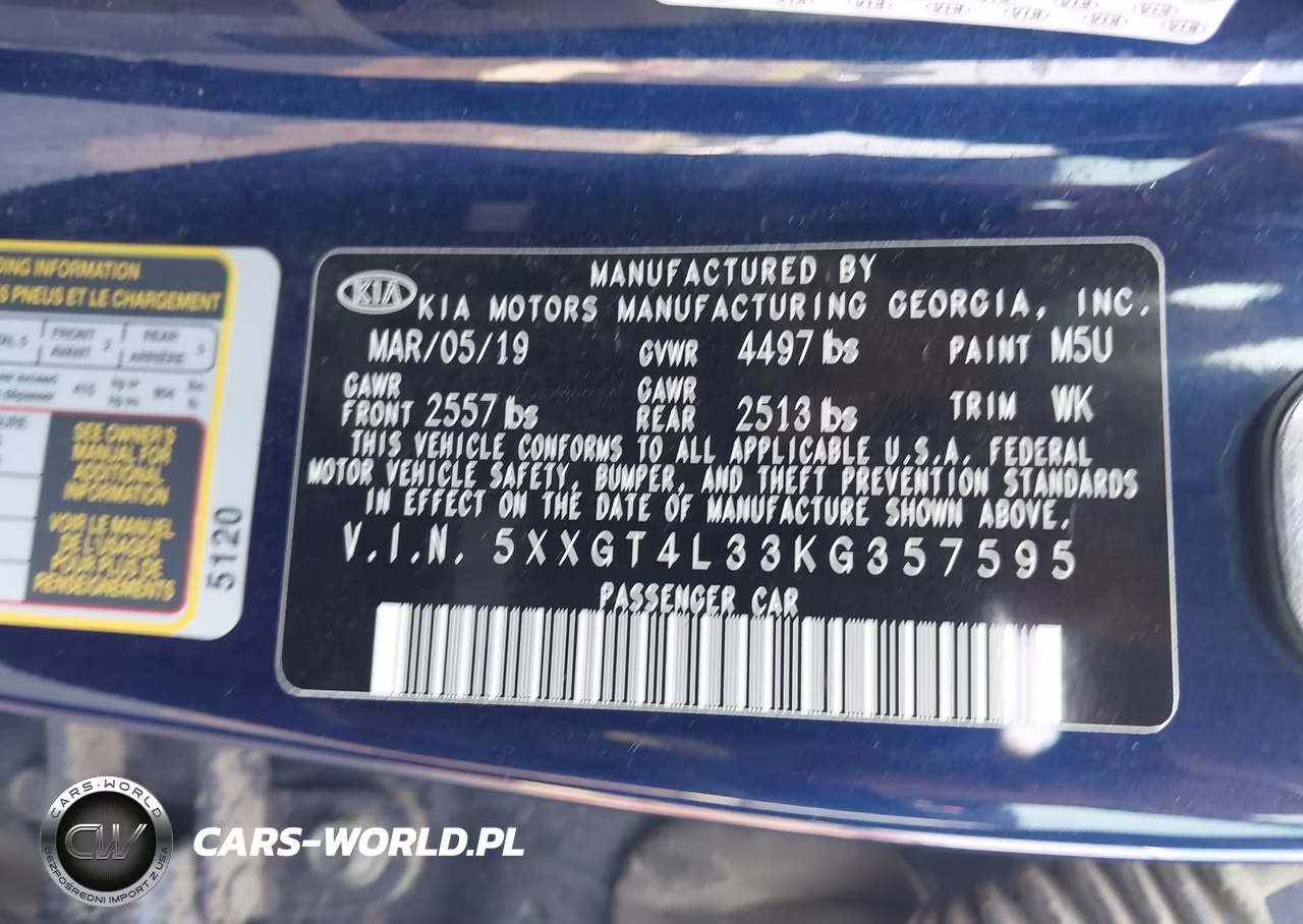 2019 Kia Optima Lx VIN:5XXGT4L33KG357595 - 9