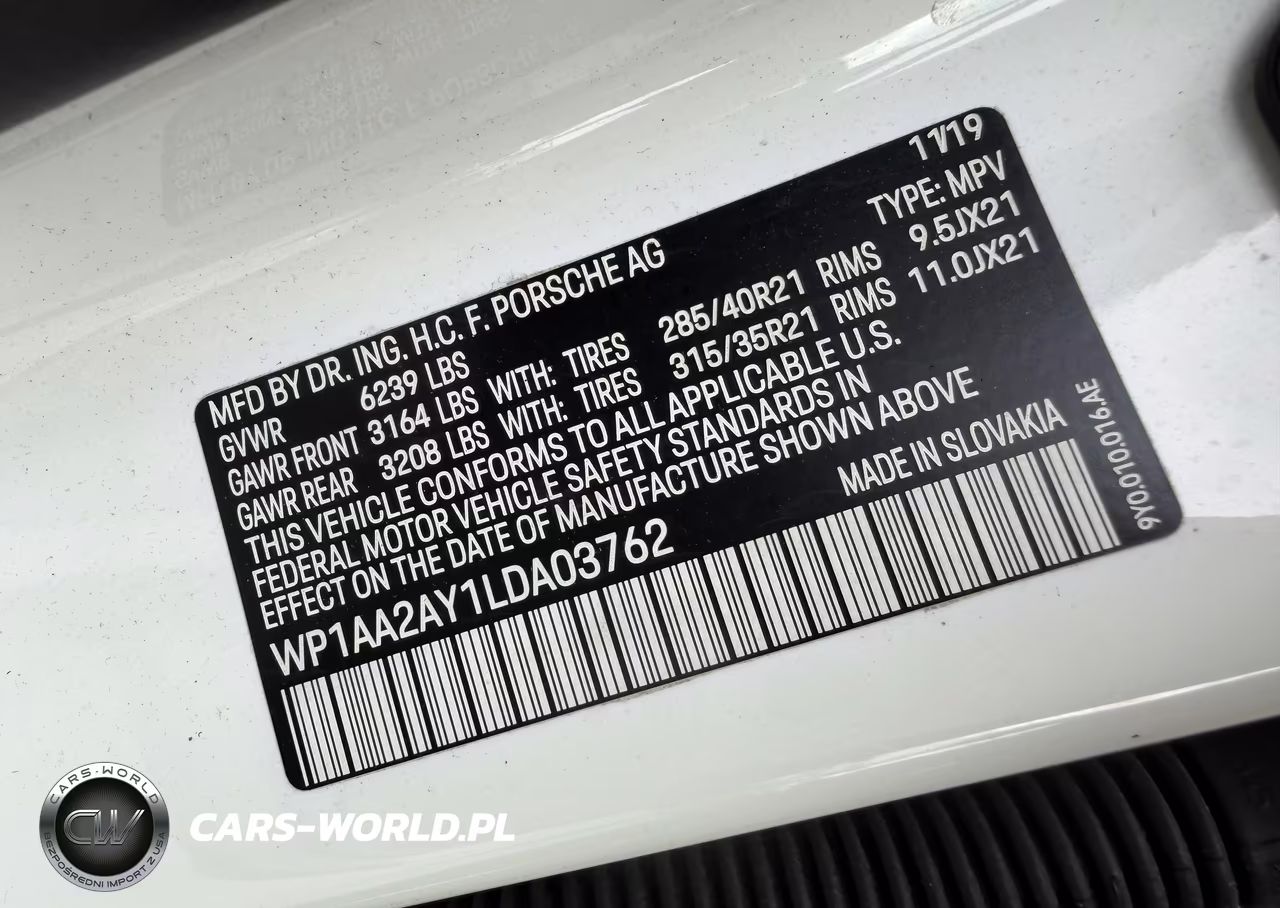 2020 Porsche Cayenne VIN:WP1AA2AY1LDA03762 - 8