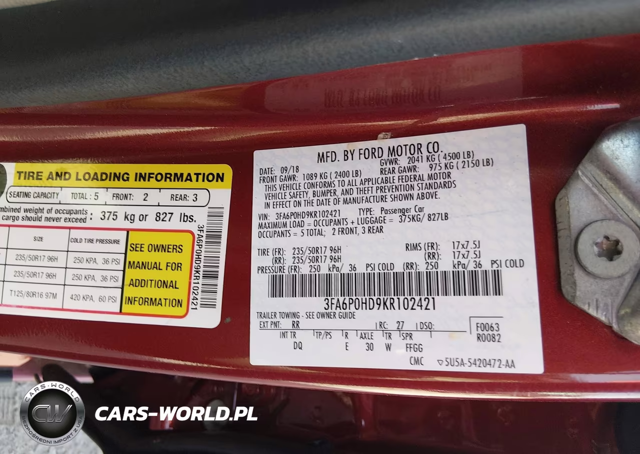 2019 Ford Fusion Se VIN:3FA6P0HD9KR102421 - 9