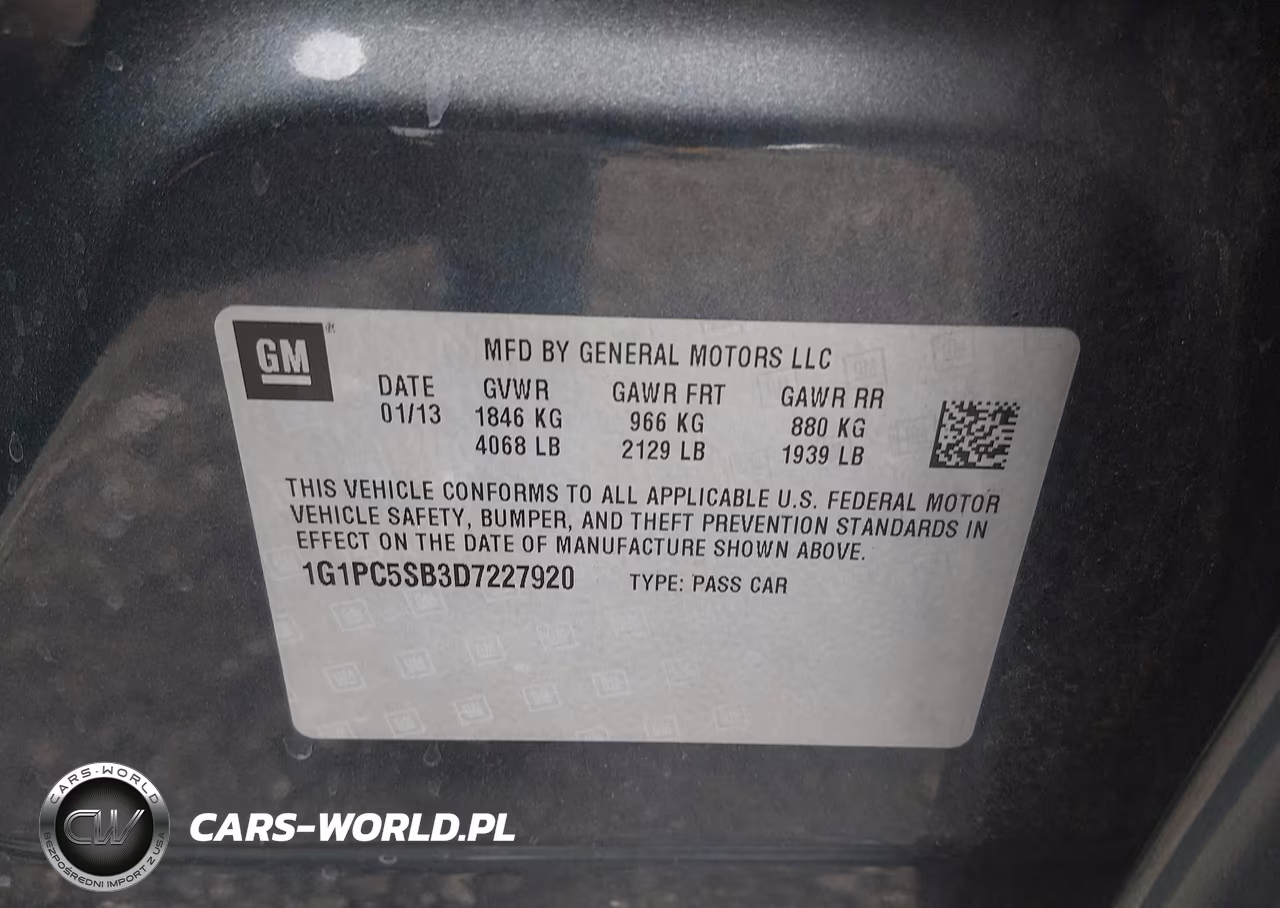 2013 Chevrolet Cruze 1Lt Auto VIN:1G1PC5SB3D7227920 - 9