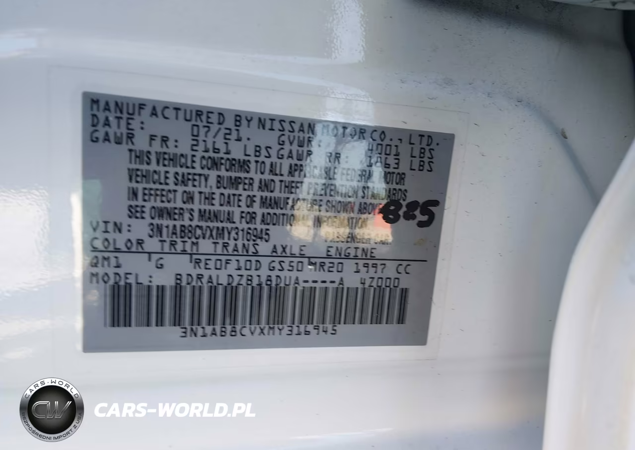 2021 Nissan Sentra Sv Xtronic Cvt VIN:3N1AB8CVXMY316945 - 9