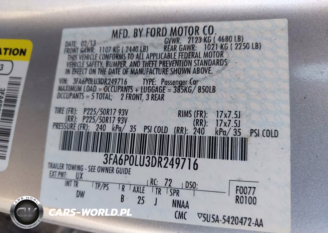 2013 Ford Fusion Hybrid Se VIN:3FA6P0LU3DR249716 - 9