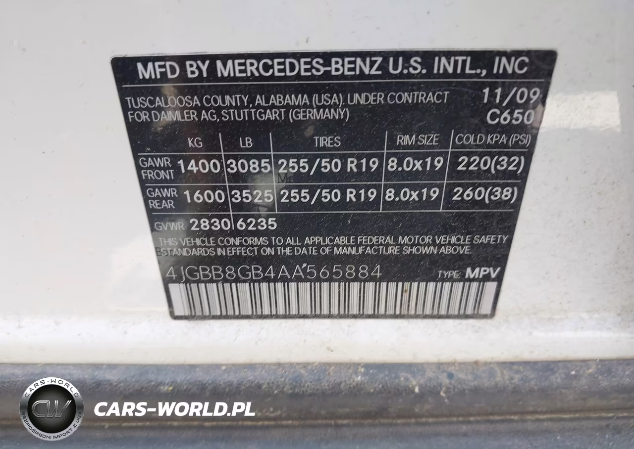 2010 Mercedes-Benz Ml 350 4Matic VIN:4JGBB8GB4AA565884 - 9