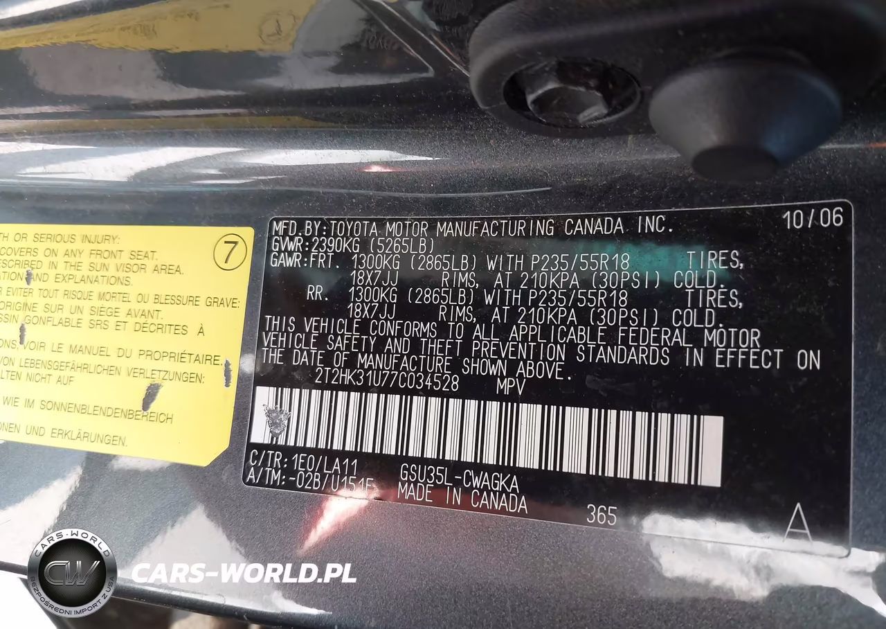 2007 Lexus Rx 350 VIN:2T2HK31U77C034528 - 9