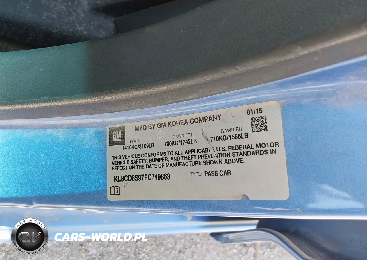 2015 Chevrolet Spark 1Lt Cvt VIN:KL8CD6S97FC749863 - 9