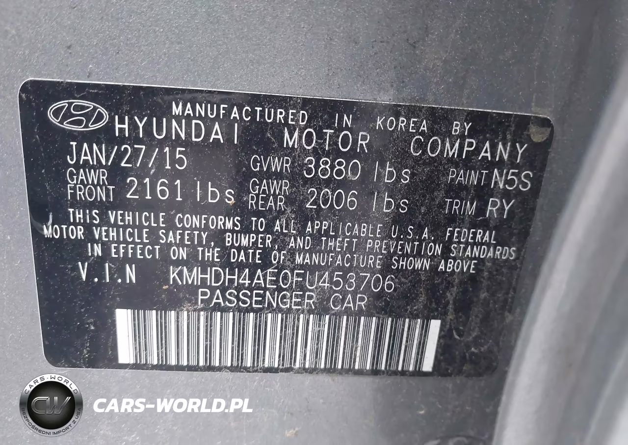 2015 Hyundai Elantra Limited VIN:KMHDH4AE0FU453706 - 9