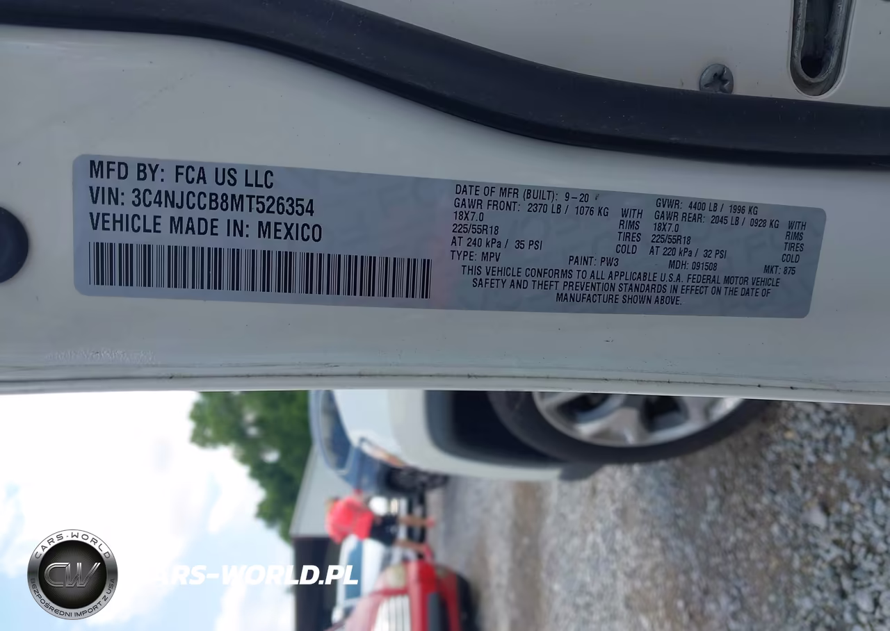 2021 Jeep Compass Limited Fwd VIN:3C4NJCCB8MT526354 - 9