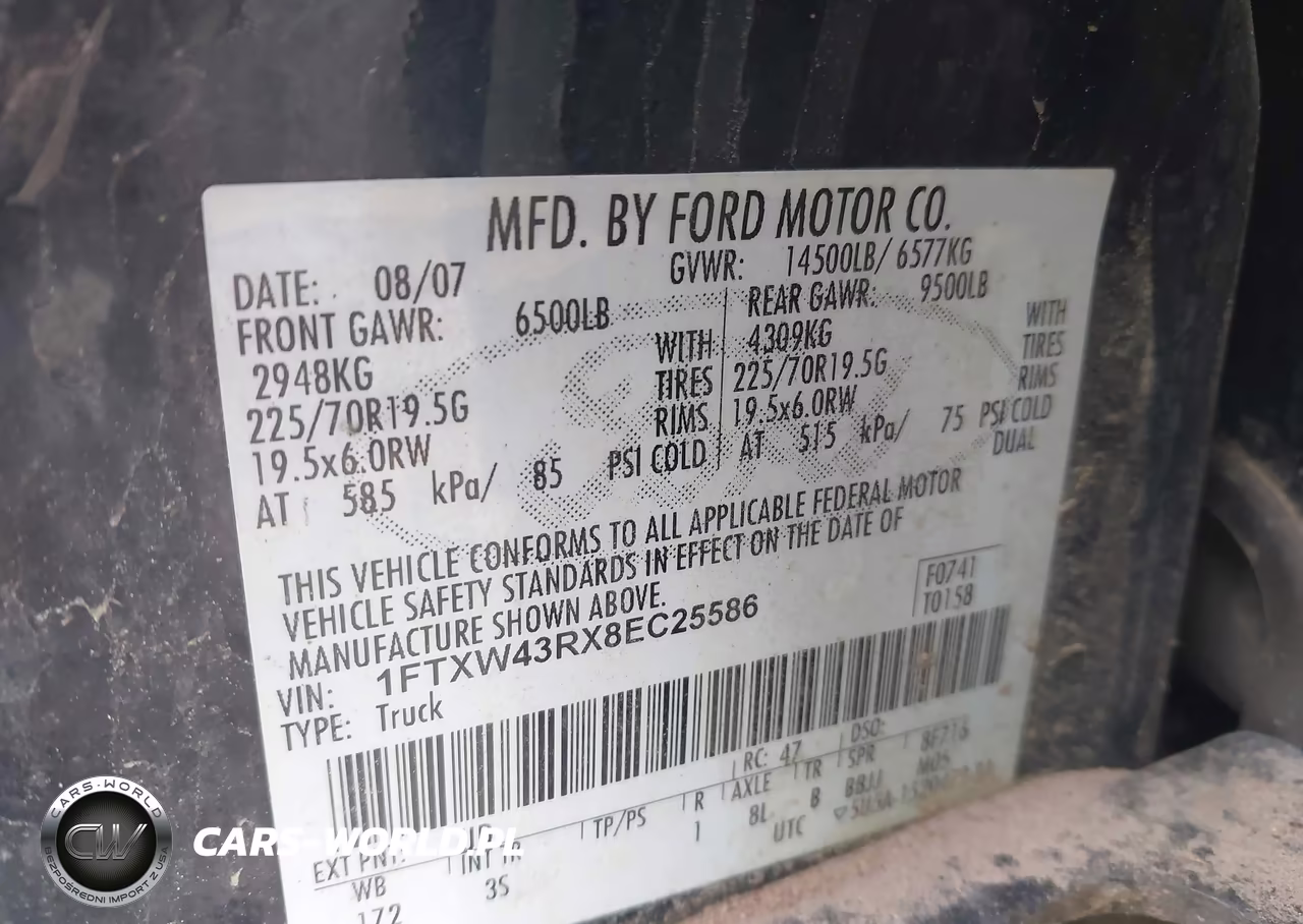2008 Ford F-450 Xlt VIN:1FTXW43RX8EC25586 - 9