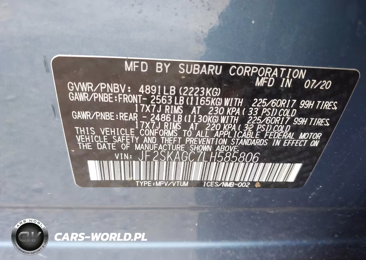 2020 Subaru Forester Premium VIN:JF2SKAGC7LH585806 - 9