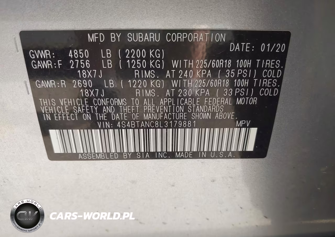 2020 Subaru Outback Limited VIN:4S4BTANC8L3179881 - 9