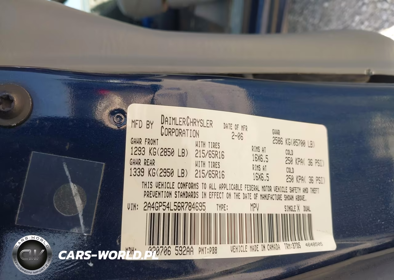 2006 Chrysler Town & Country Touring VIN:2A4GP54L56R784695 - 9