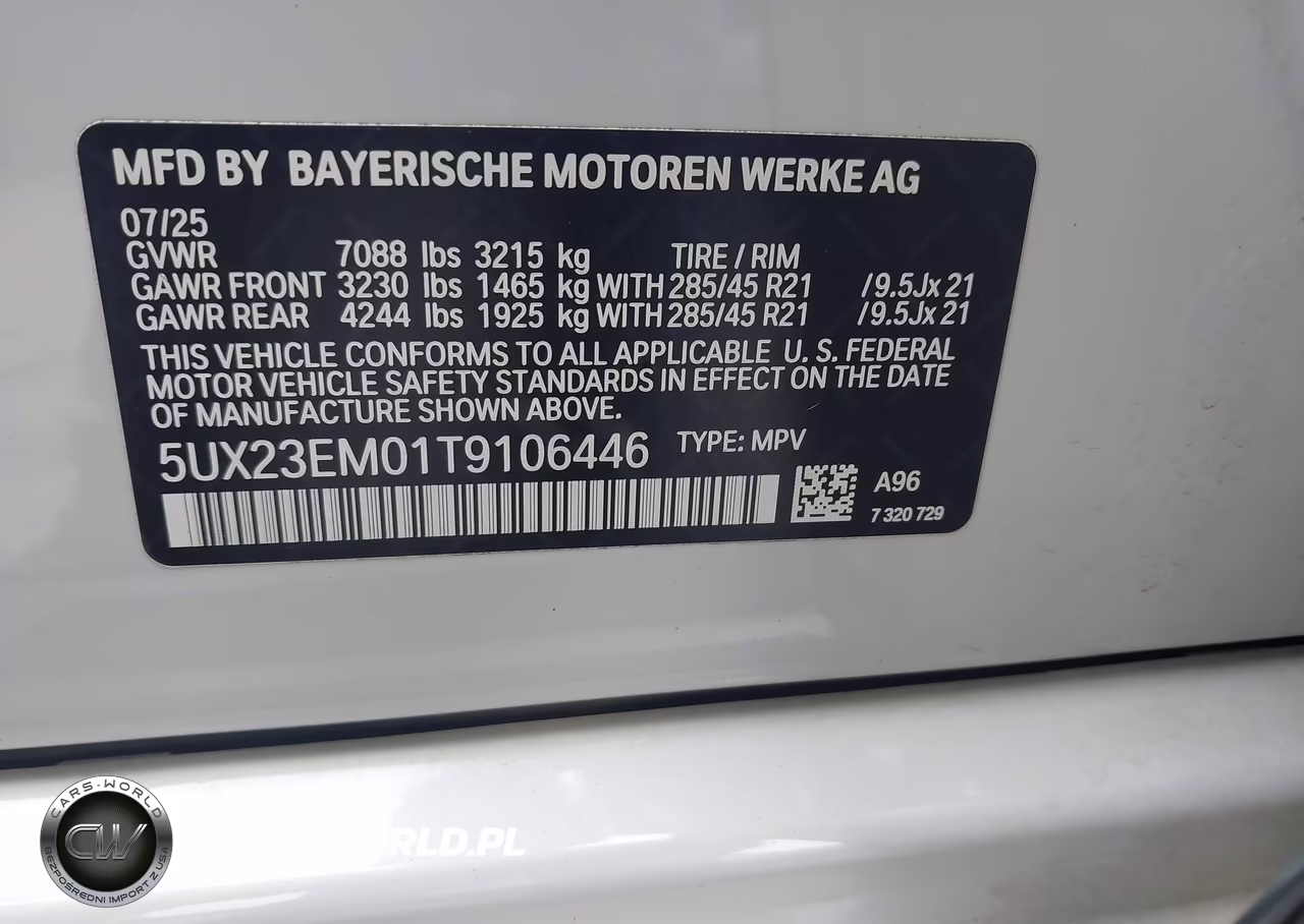 2026 BMW X7 xDrive40I VIN:5UX23EM01T9106446 - 9