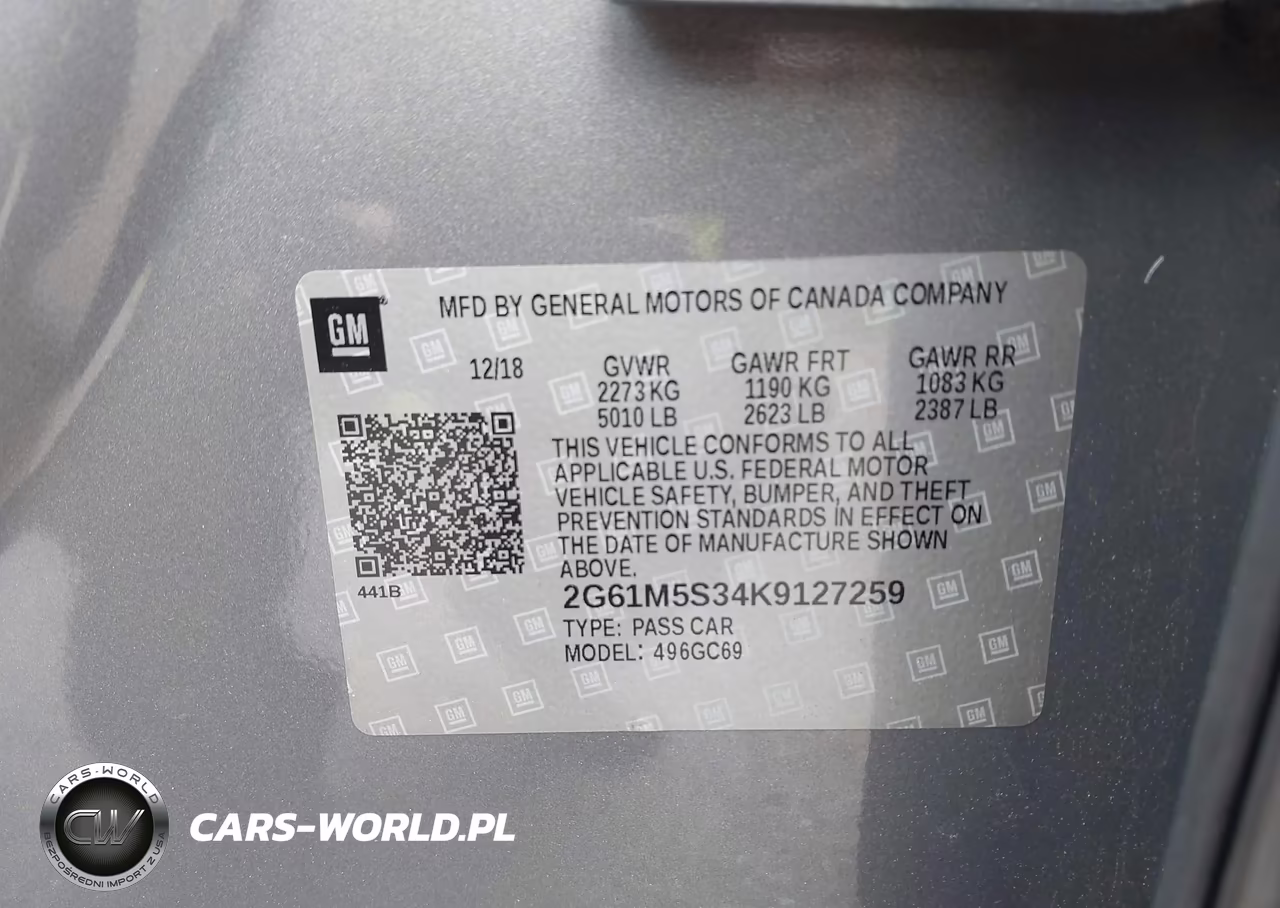 2019 Cadillac Xts Luxury VIN:2G61M5S34K9127259 - 9