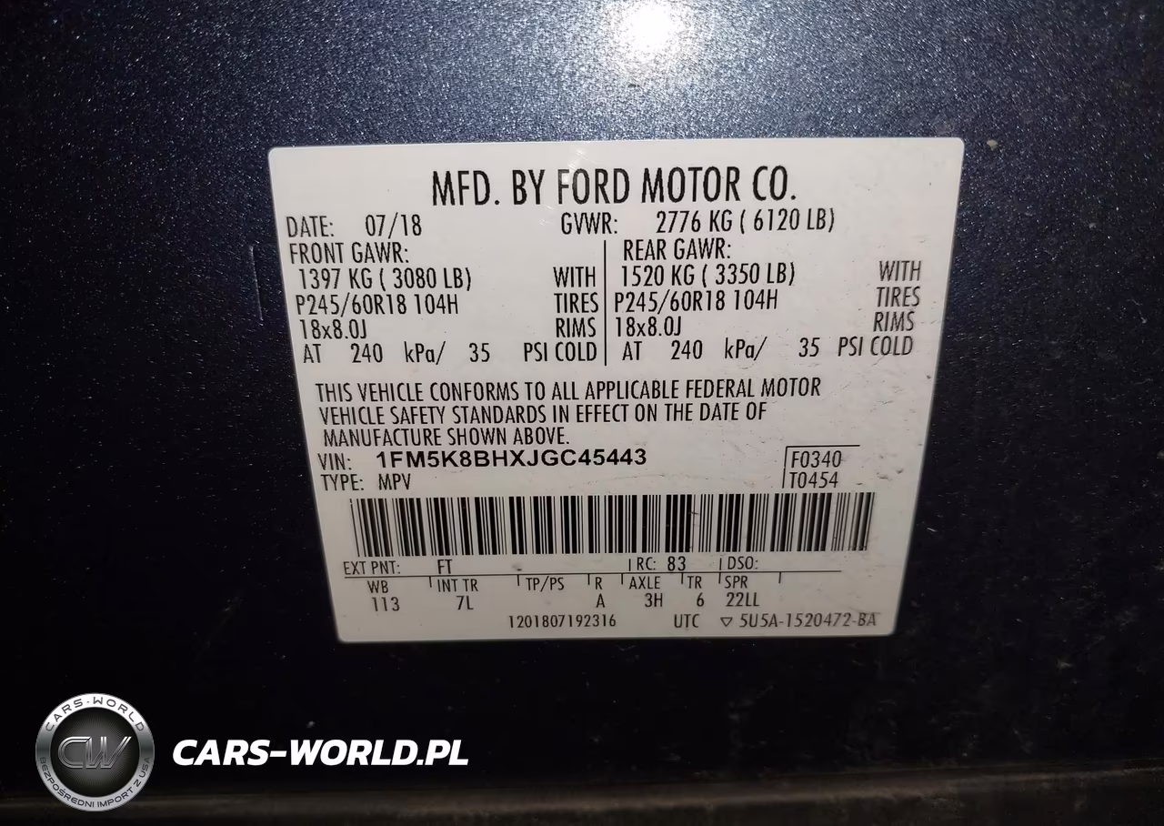 2018 Ford Explorer VIN:1FM5K8BHXJGC45443 - 9