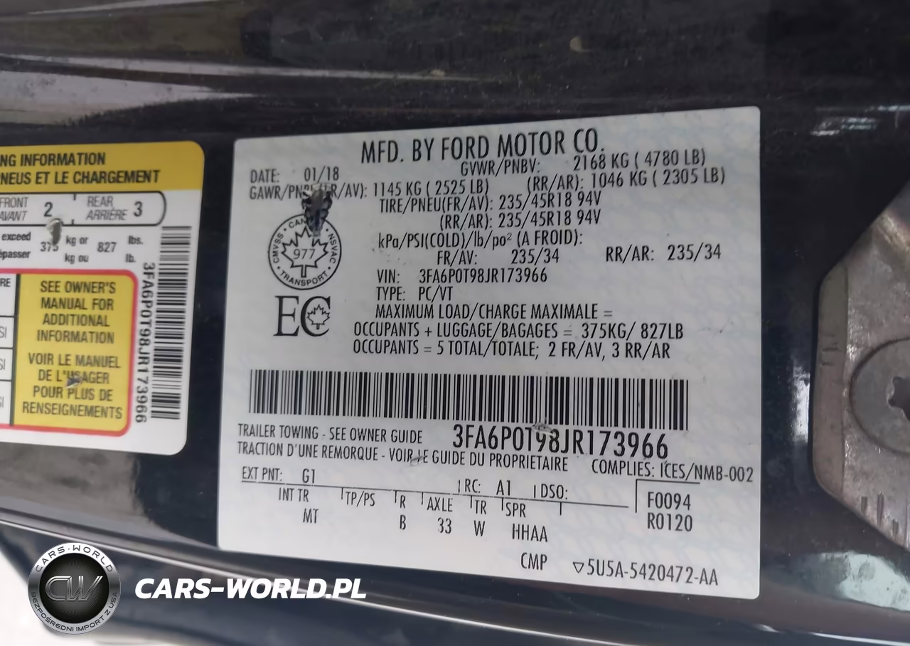 2018 Ford Fusion Se VIN:3FA6P0T98JR173966 - 9