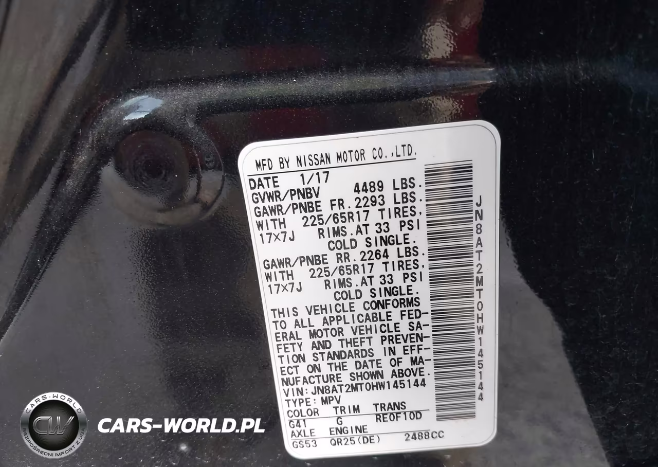 2017 Nissan Rogue Sv VIN:JN8AT2MT0HW145144 - 9