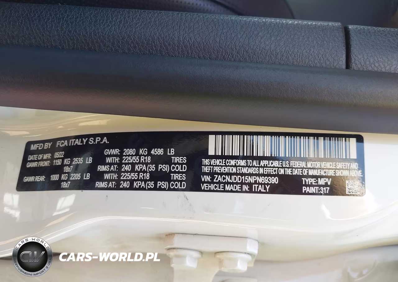 2022 Jeep Renegade Limited 4X4 VIN:ZACNJDD15NPN69390 - 9