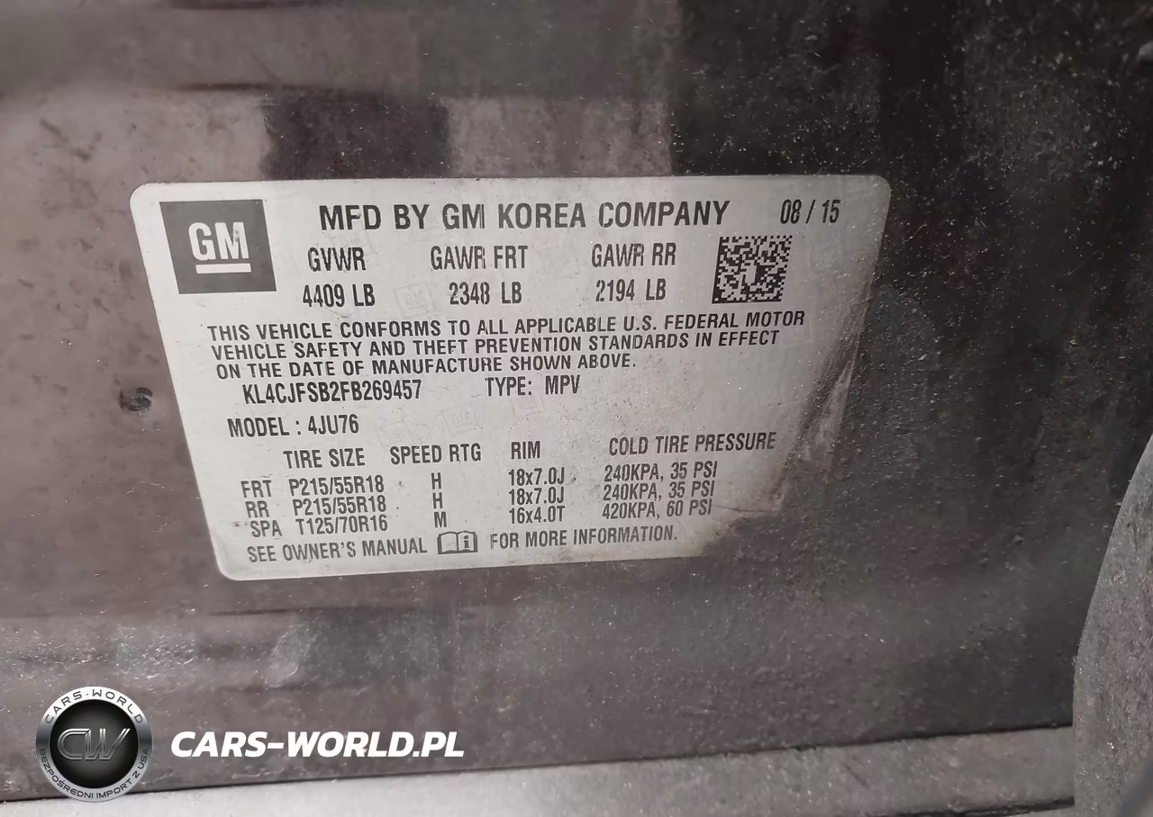 2015 Buick Encore Convenience VIN:KL4CJFSB2FB269457 - 9