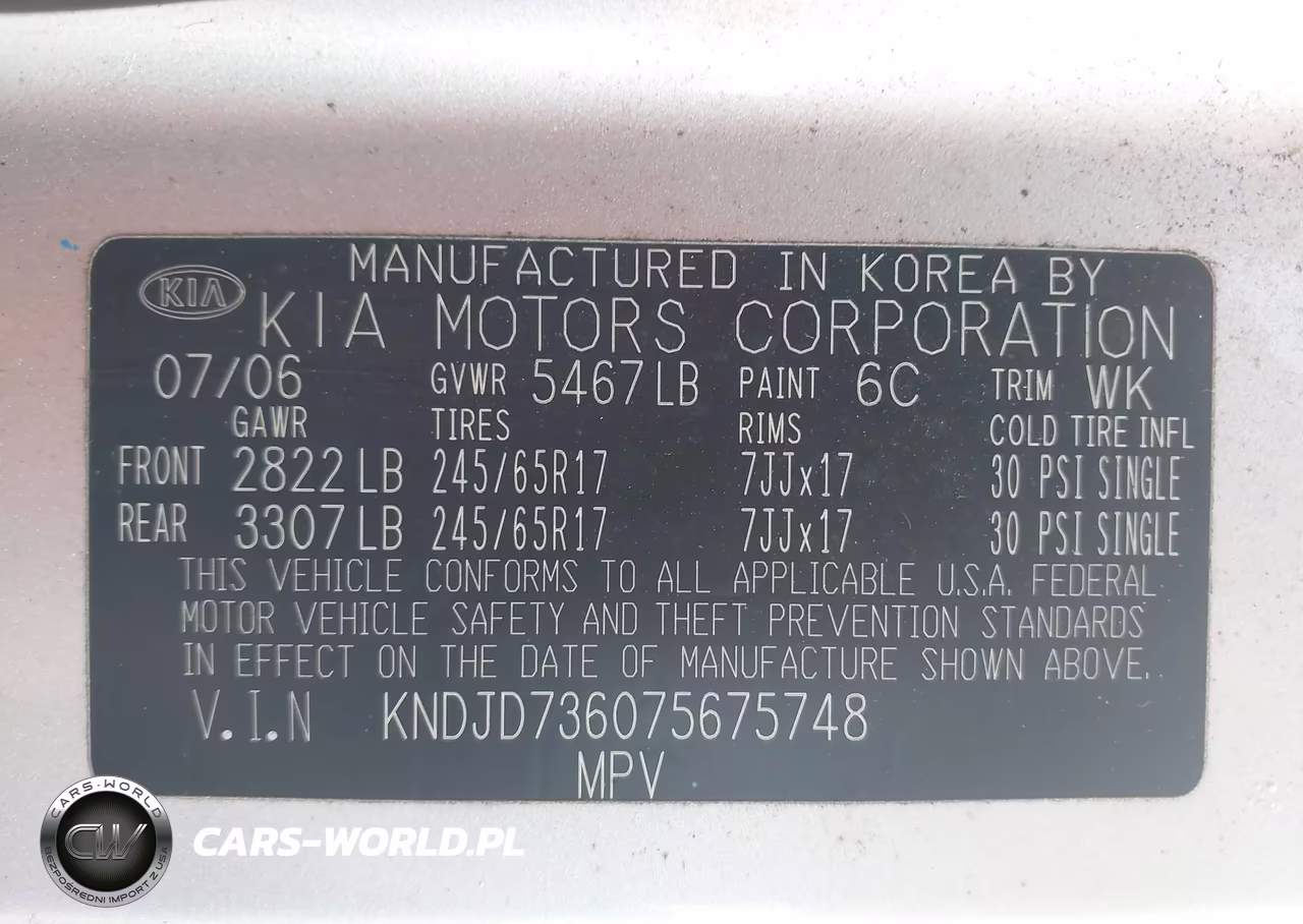 2007 Kia Sorento Lx VIN:KNDJD736075675748 - 9