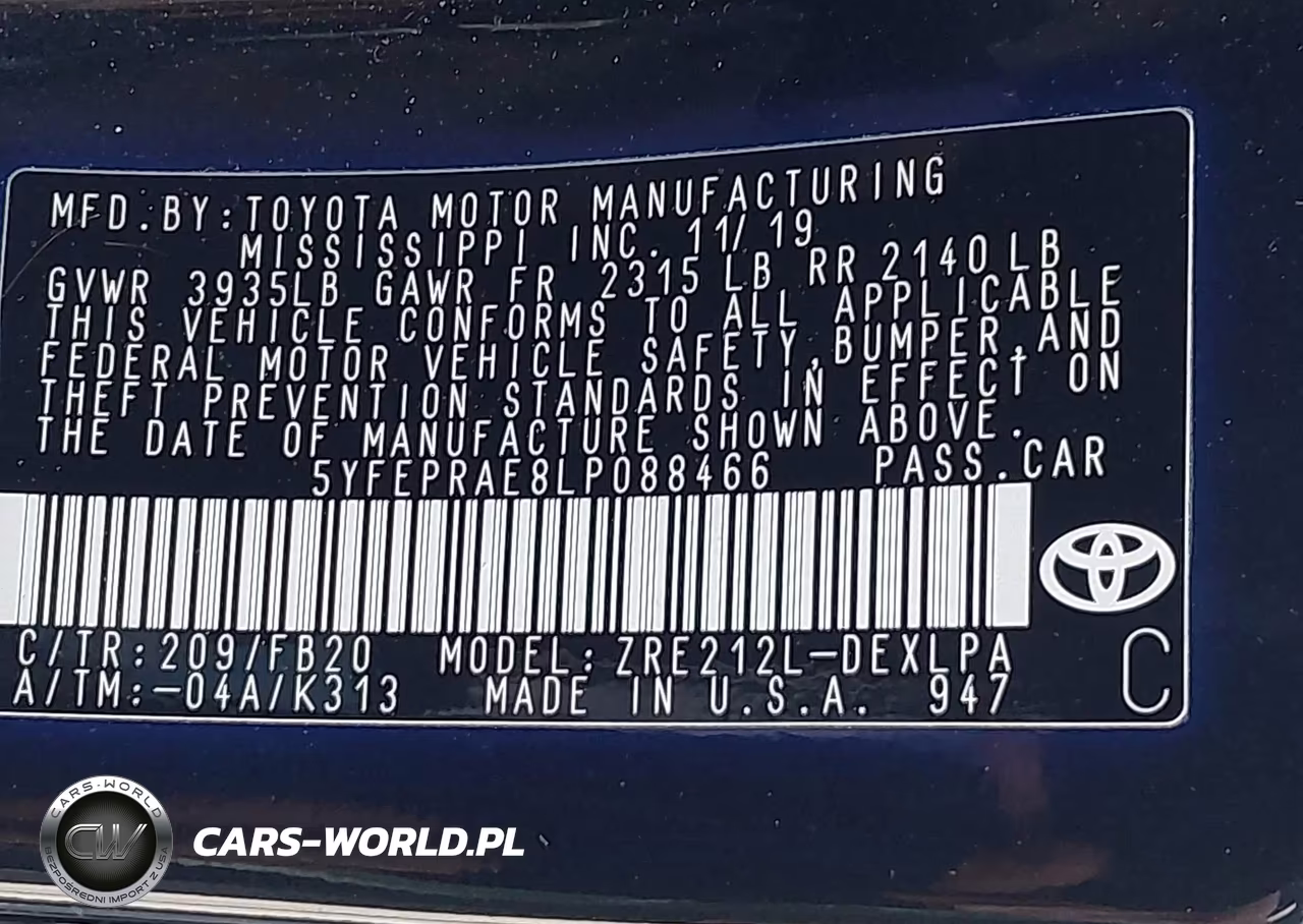 2020 Toyota Corolla Le VIN:5YFEPRAE8LP088466 - 9