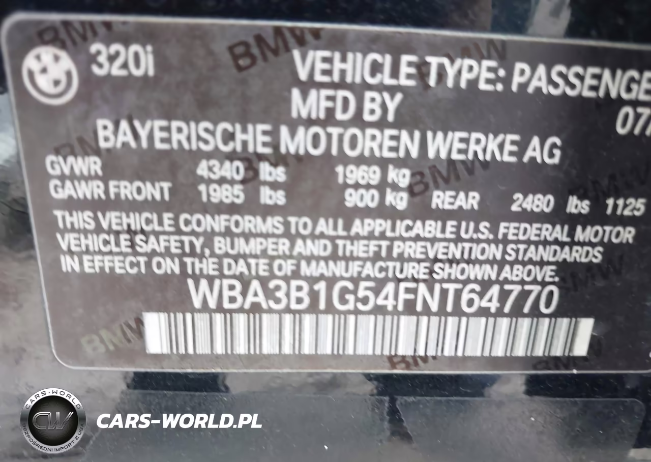 2015 BMW 320I VIN:WBA3B1G54FNT64770 - 9