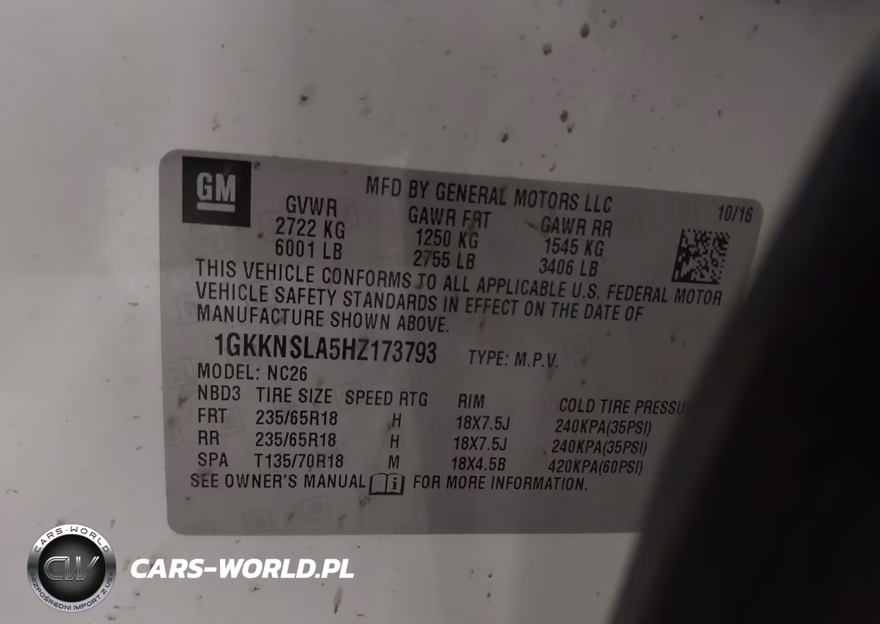 2017 GMC Acadia Sle-2 VIN:1GKKNSLA5HZ173793 - 9