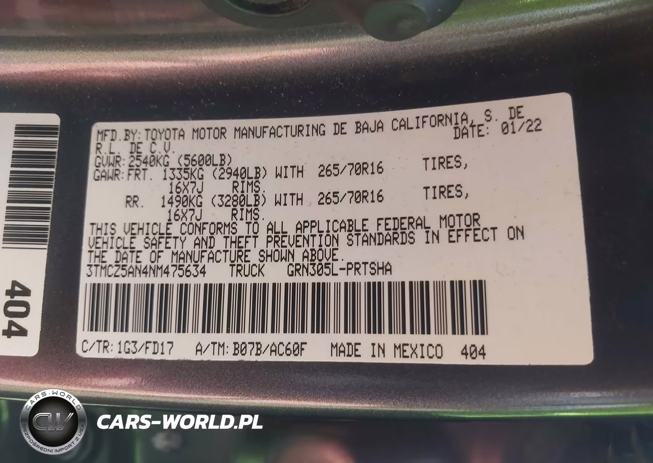 2022 Toyota Tacoma Trd Off Road VIN:3TMCZ5AN4NM475634 - 7