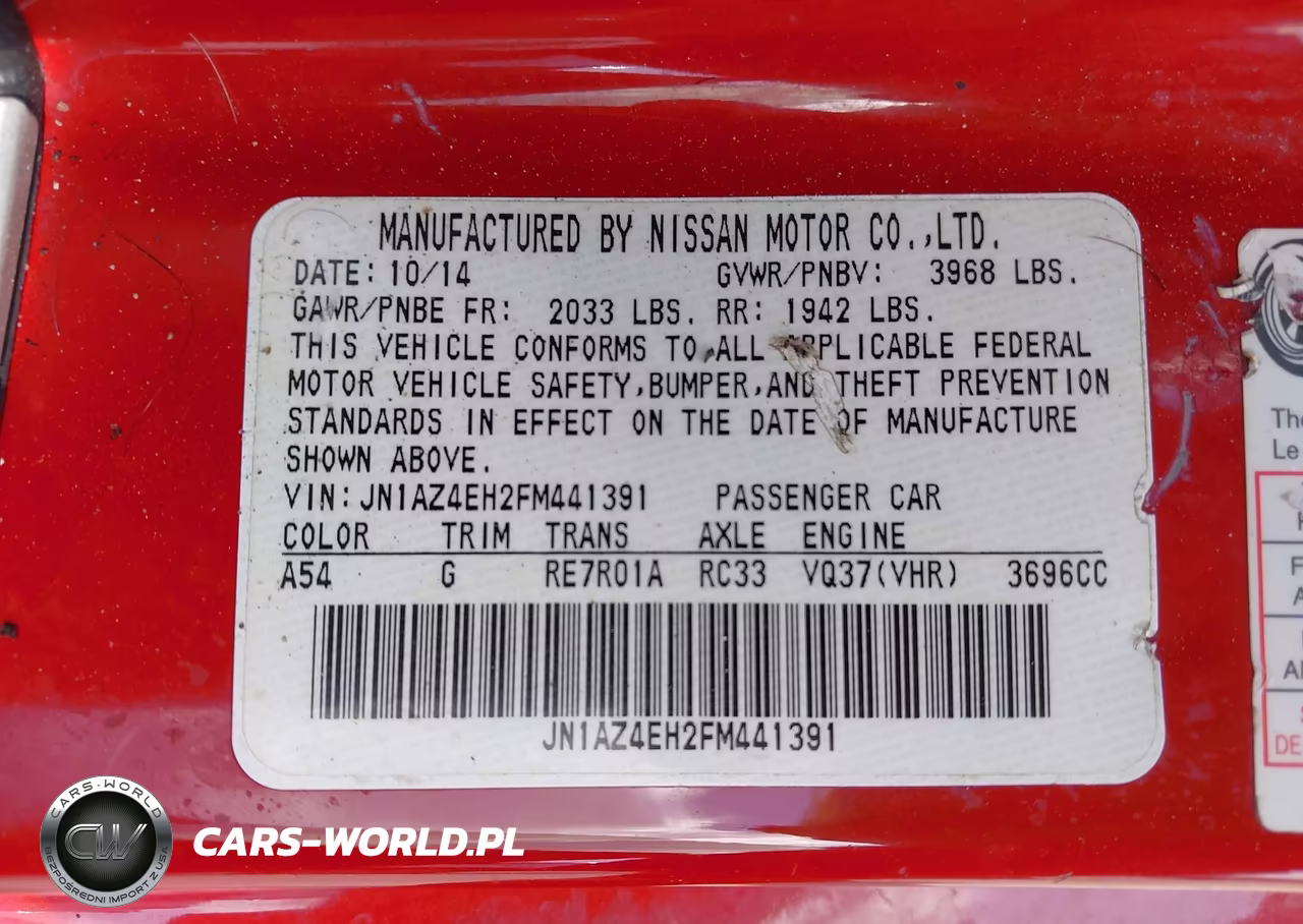 2015 Nissan 370Z VIN:JN1AZ4EH2FM441391 - 9