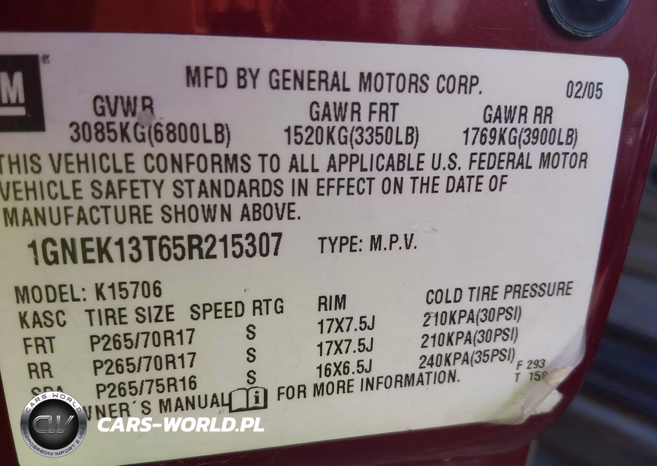 2005 Chevrolet Tahoe Z71 VIN:1GNEK13T65R215307 - 9