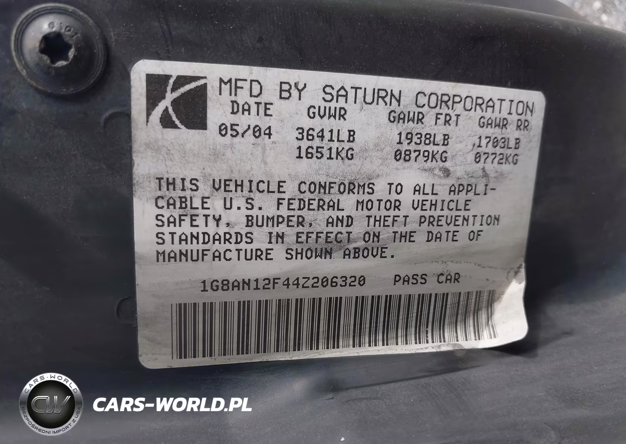 2004 Saturn Ion 2 VIN:1G8AN12F44Z206320 - 9