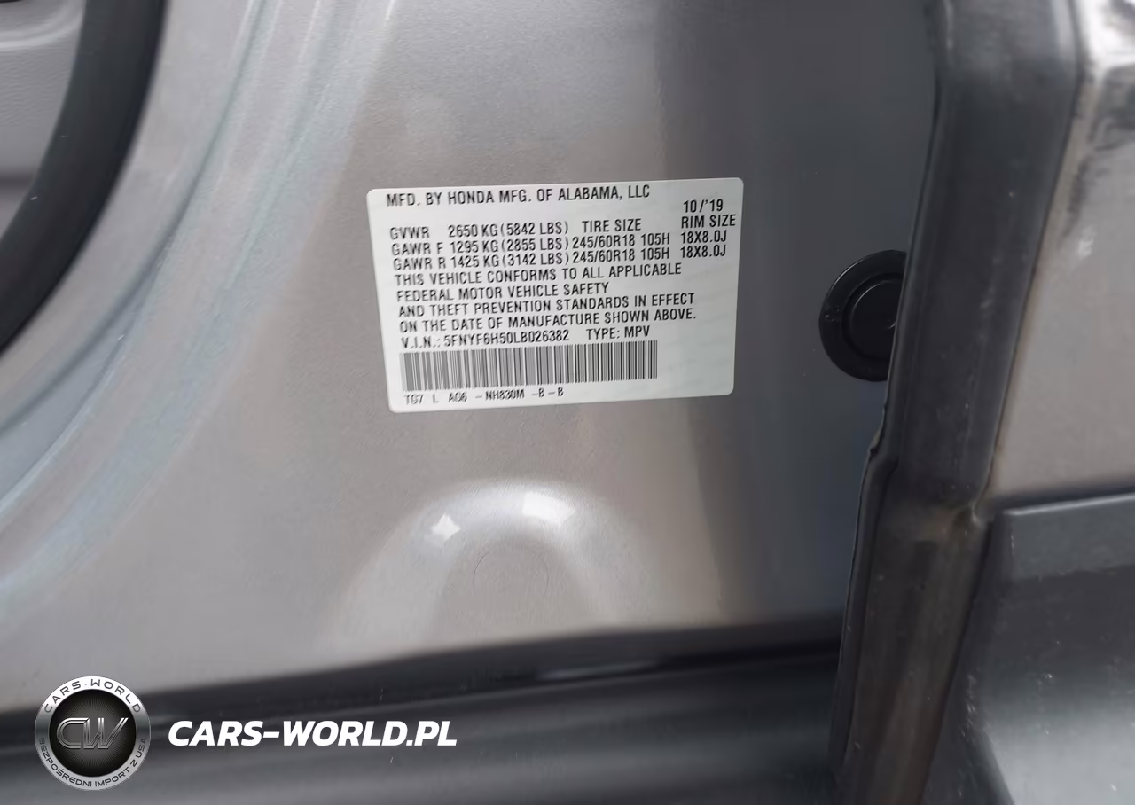 2020 Honda Pilot Awd Ex-L VIN:5FNYF6H50LB026382 - 9