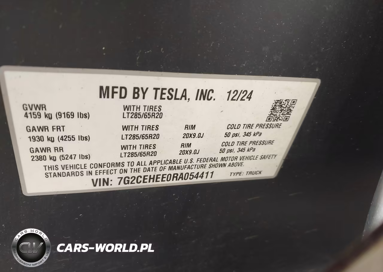 2024 Tesla Cybertruck Cyberbeast VIN:7G2CEHEE0RA054411 - 9